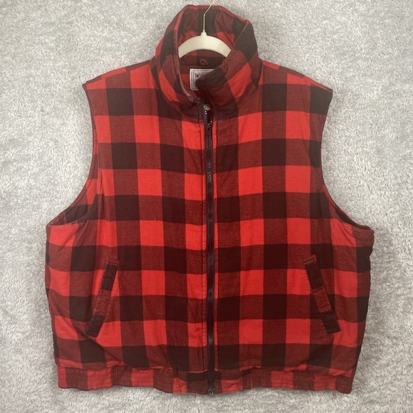 Woodland Workwear Big Man Quilted Vest Red Plaid Size 2XL - Picture 1 of 7